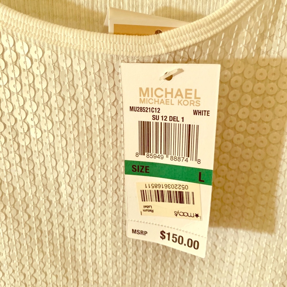 Michael Kors white sequin midi dress